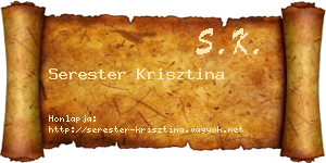 Serester Krisztina névjegykártya