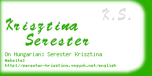 krisztina serester business card